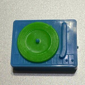 Barbie Accessory Kids Toy Miniature Sized Blue Green Record Player Pretend Play